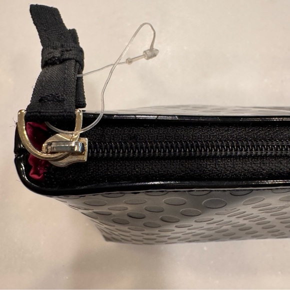 Kate Spade Black Patent cosmetic Pouch/bag NEW zip close, pink interior - Picture 5 of 13